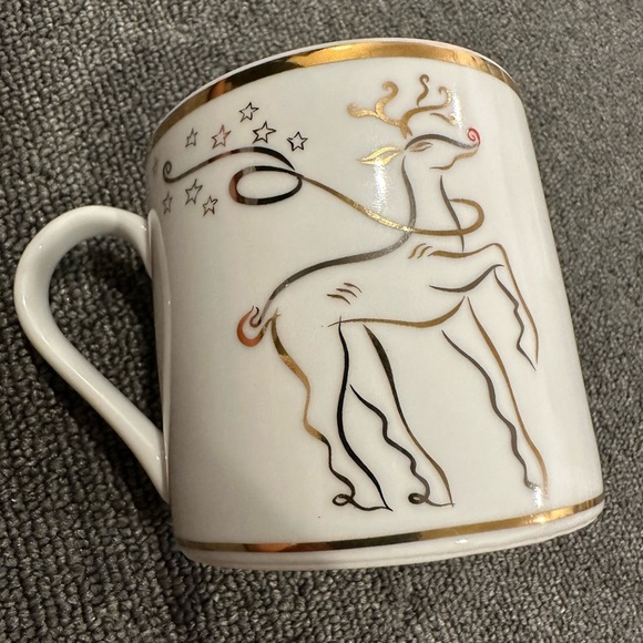 Rudolph Gold Rimmed Mugs - Picture 2 of 8
